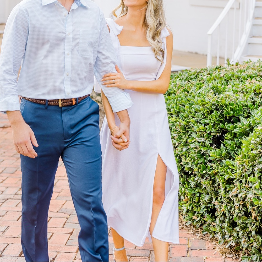 White midi dress